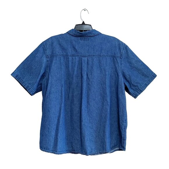 Penningtons Denim Top Womens Plus Size 1X Embroidered Button Up Lighthouse - Picture 5 of 5